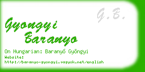 gyongyi baranyo business card